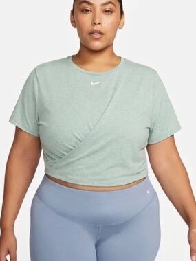 Nike Women's Dri-FIT One Luxe Twist Cropped Oversized Fit Short-Sleeve Top